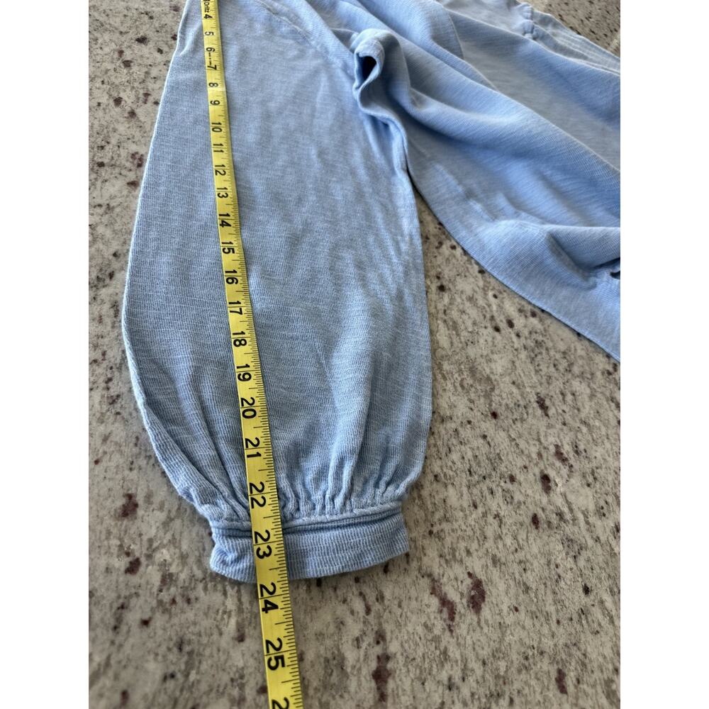 Free People We The Free Light Boho Blue Oversized Slouchy Relaxed Top Sz L - Picture 8 of 8